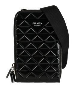 Prada Phone Pouch, Patent, Black, MII, B/S, 3*